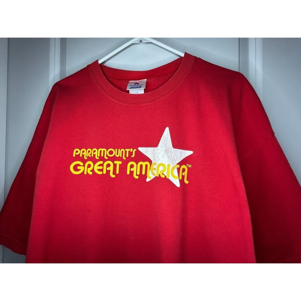 Vintage 90's Y2k "Paramount Parks Great America" Theme Park T-Shirt Sz Mens XXL